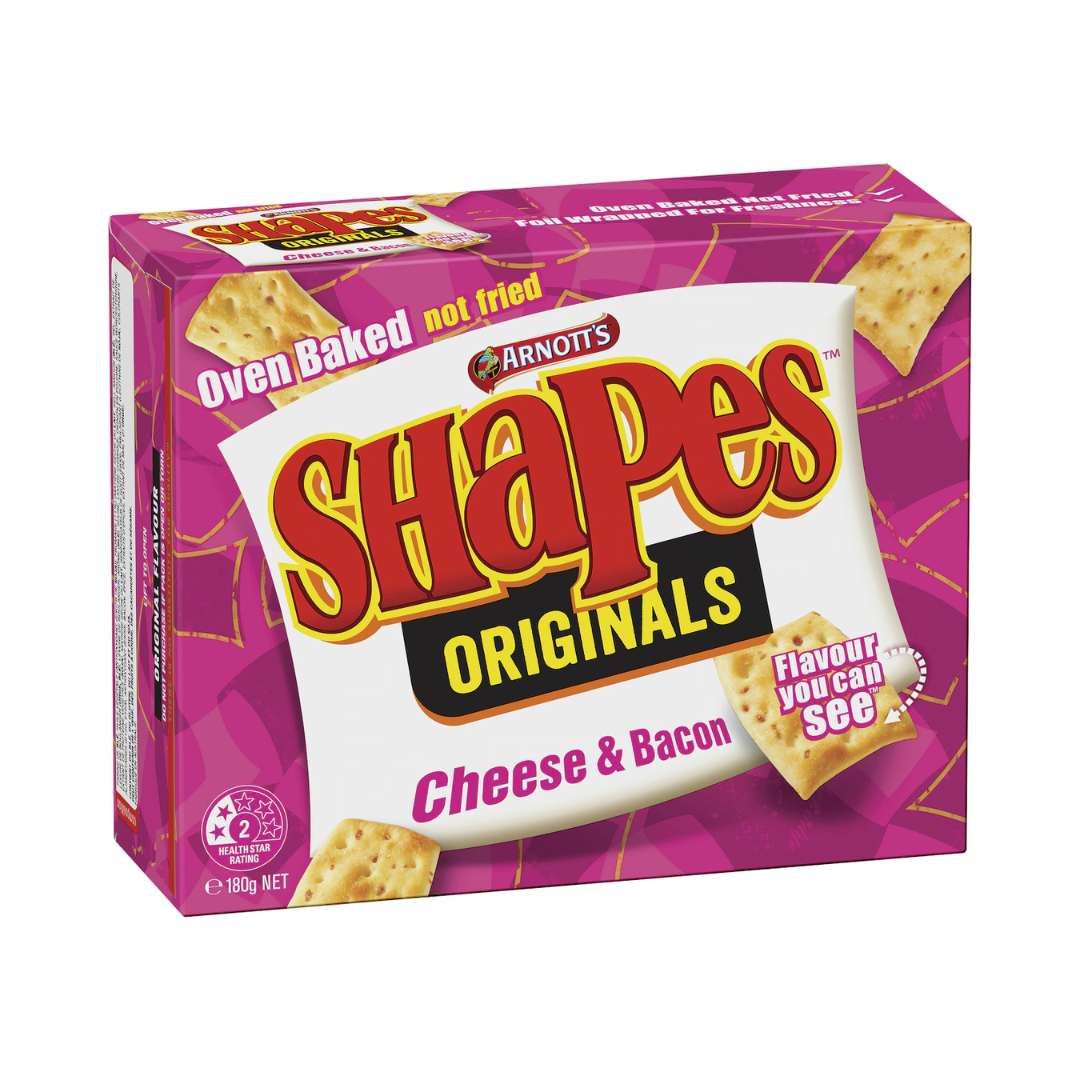 Arnott's Shapes Cheese Bacon 180g