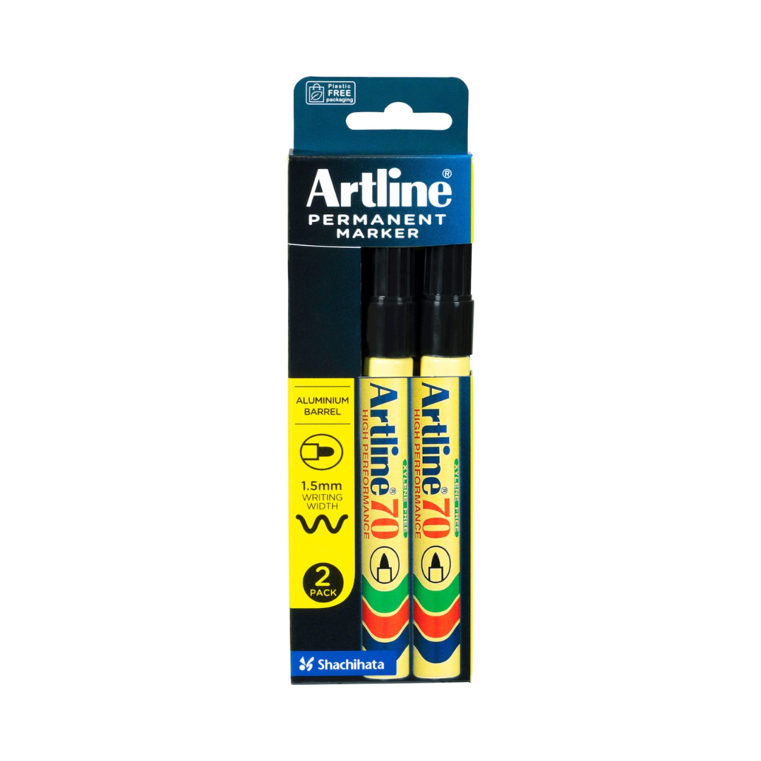 Artline Permanent Marker 1.5mm 2 Pack