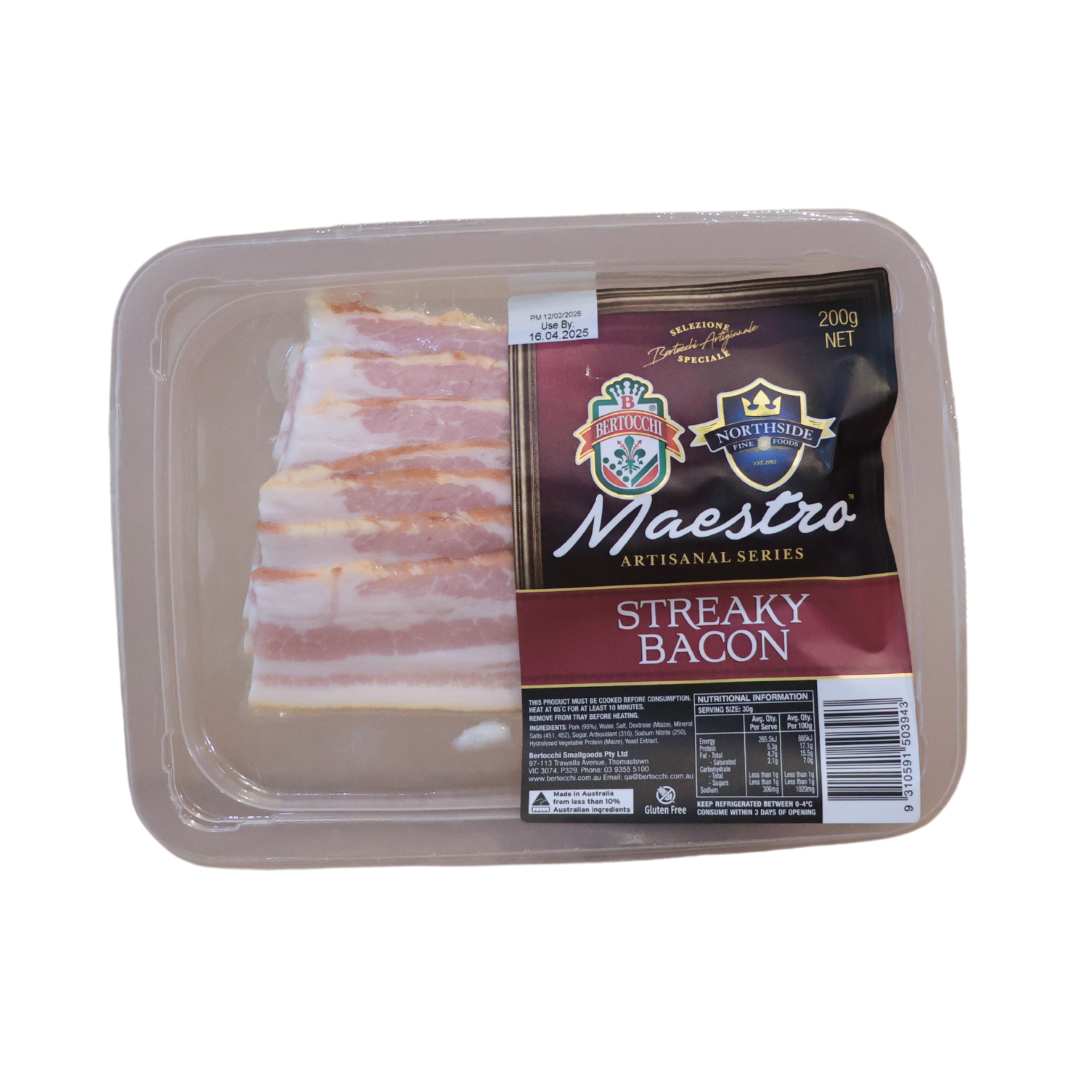 Bertocchi Bacon Streaky Maestro Artisanal Series 200g
