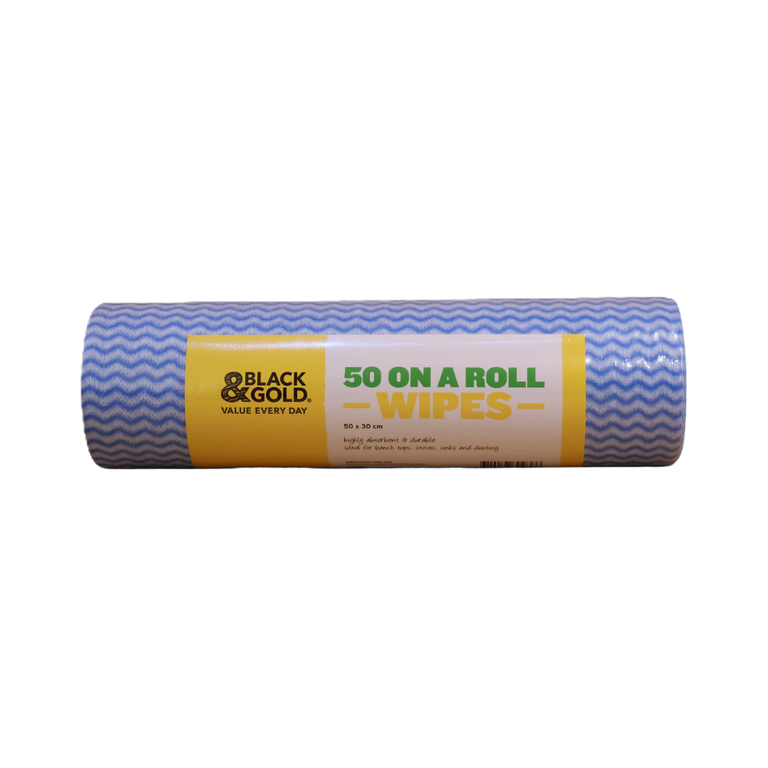 Black & Gold 50 Household Wipes On A Roll