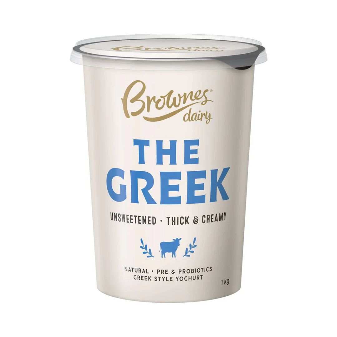 Brownes Yoghurt Greek Style Plain 1kg
