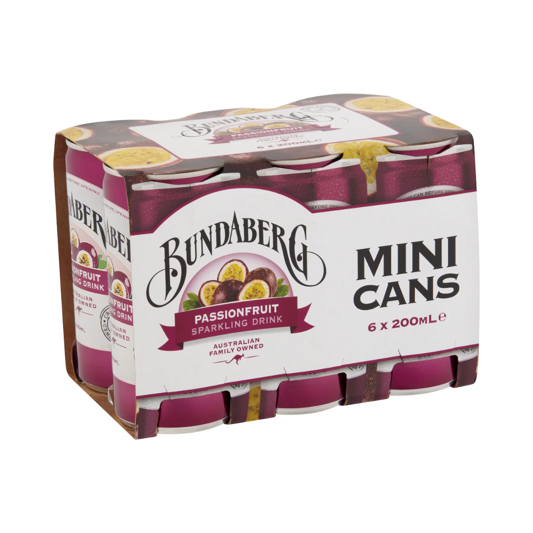 Bundaberg Passionfruit Mini Cans 6 x 200ml