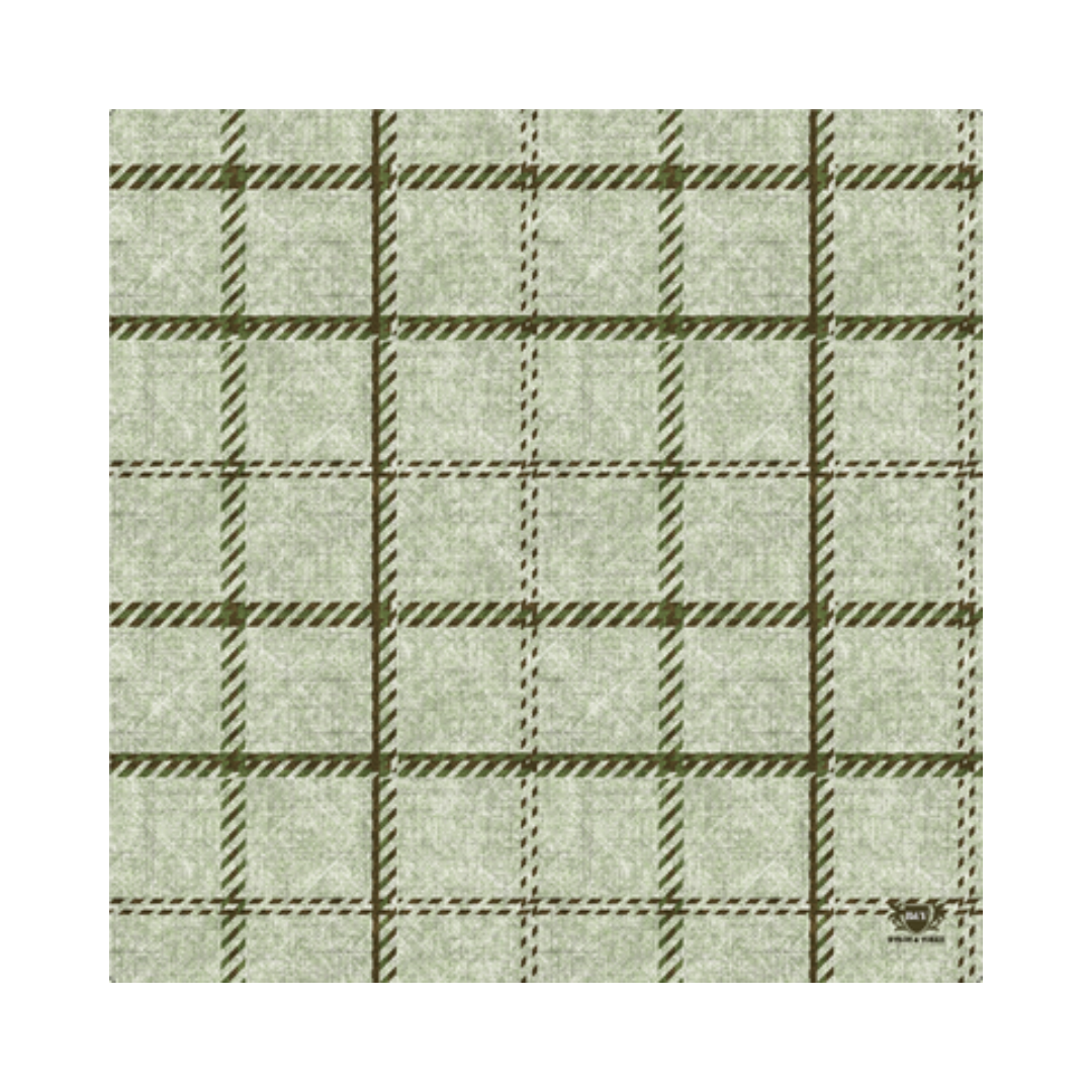 Byron & Yorke Wax Paper Square Green Plaid 20 Pack