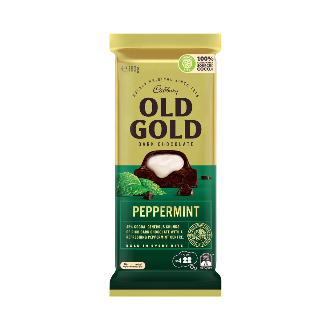 Cadbury Chocolate Old Gold Peppermint Block 180g