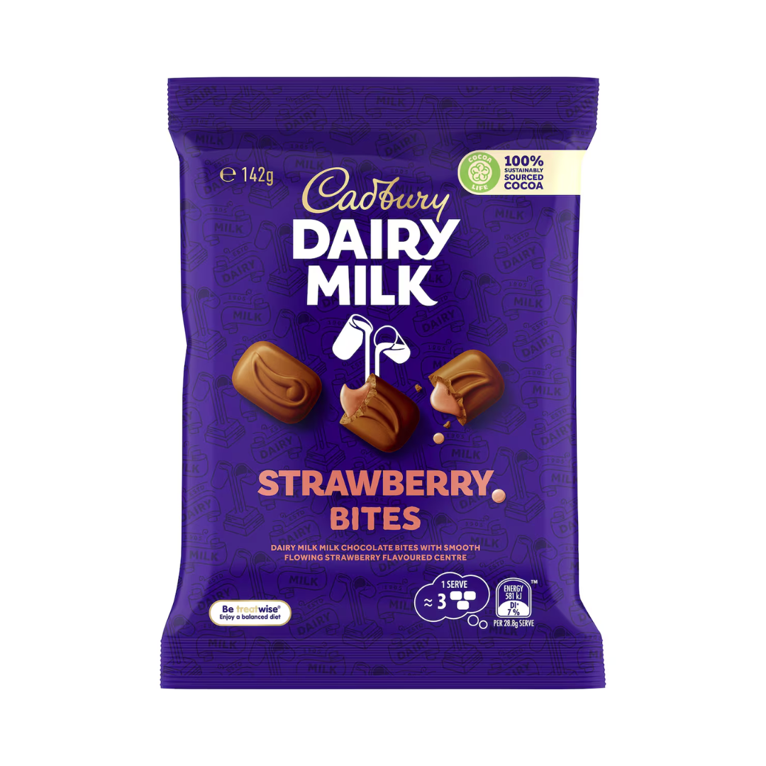 Cadbury Chocolate Strawberry Bites 142g