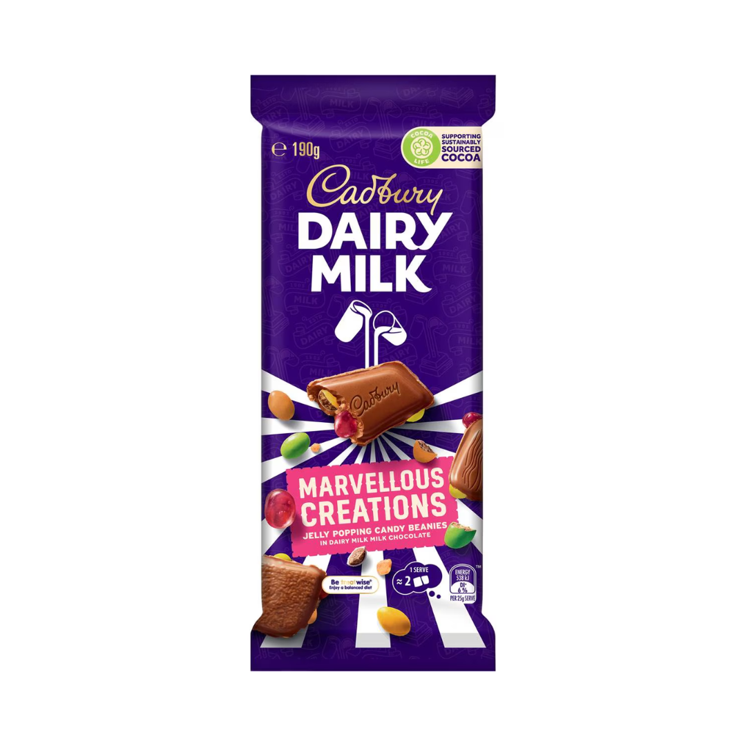 Cadbury Dairy Milk Marvellous Creations Jelly Popping Candy Chocolate Block 190g