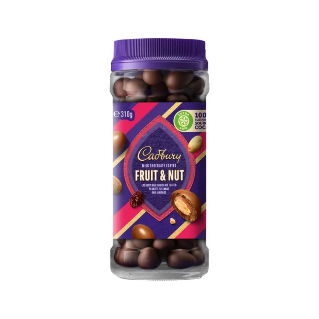 Cadbury Milk Chocolate Coated Fruit & Nut Jar 310g
