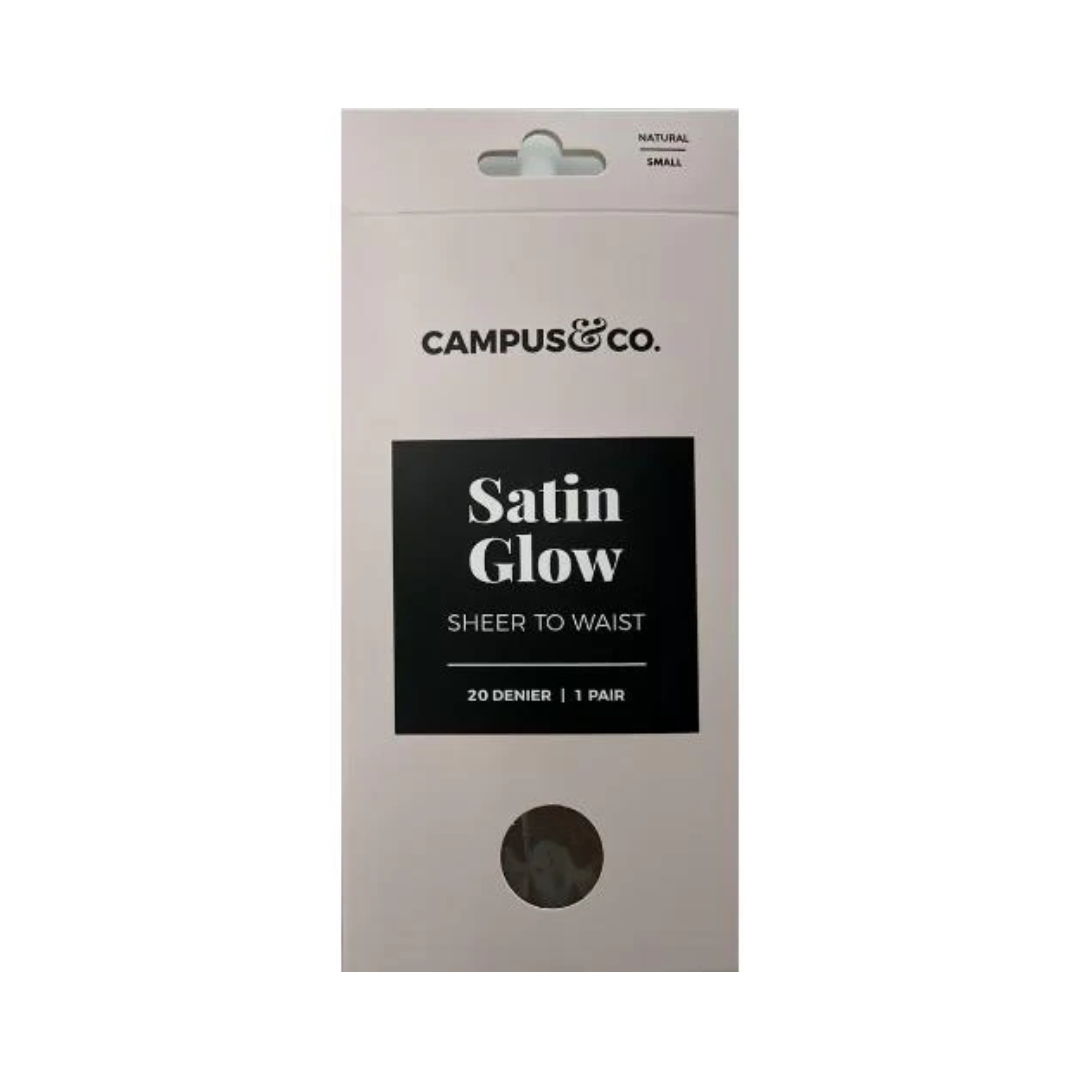 Campus & Co Satin Glow Sheer To Waist Natural Tights Small
