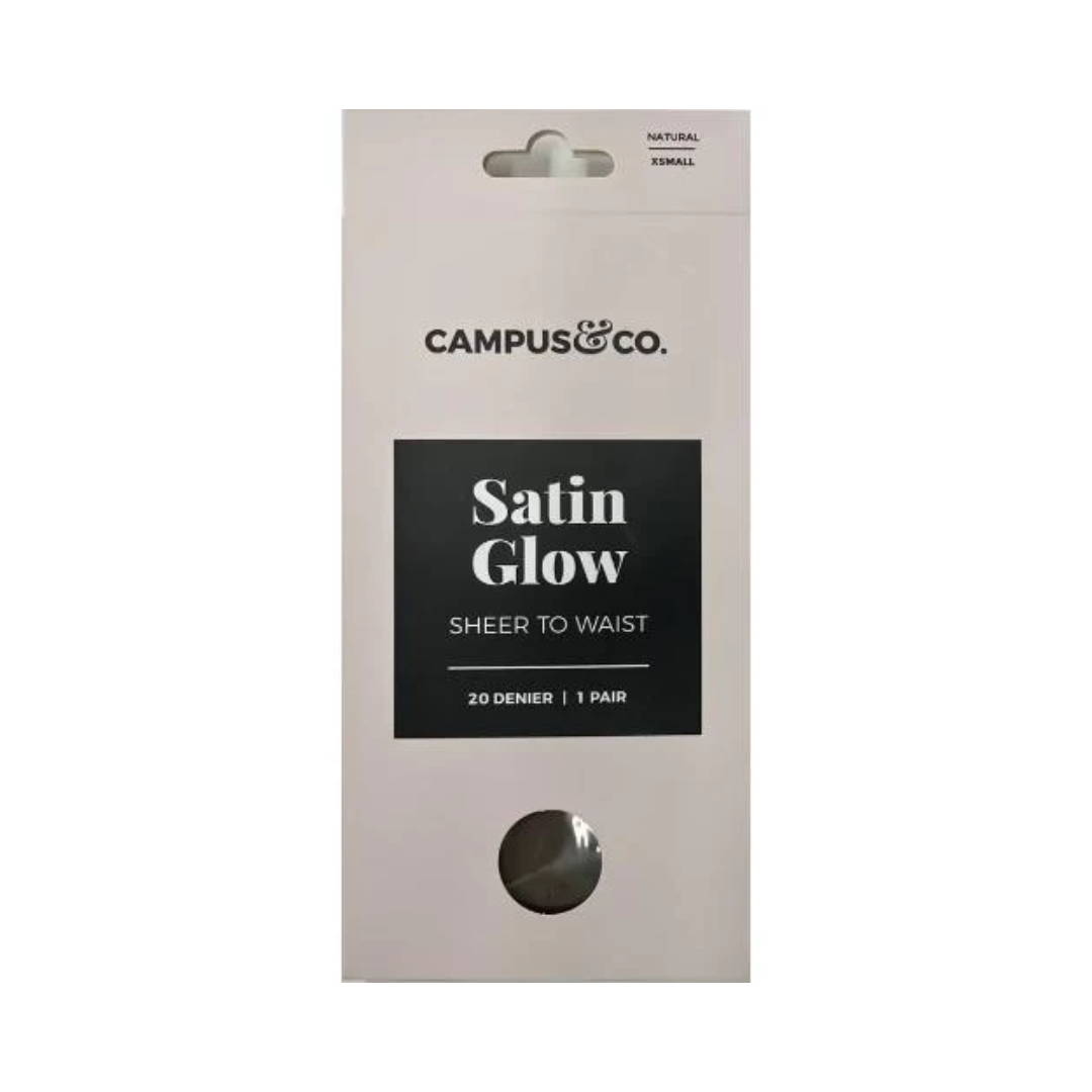 Campus & Co Satin Glow Sheer To Waist Natural Tights XSmall
