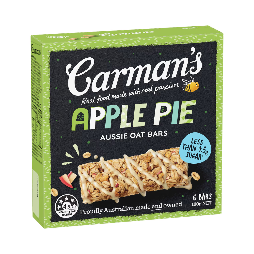 Carman's Aussie Oat Bars Apple Pie 6 Pack