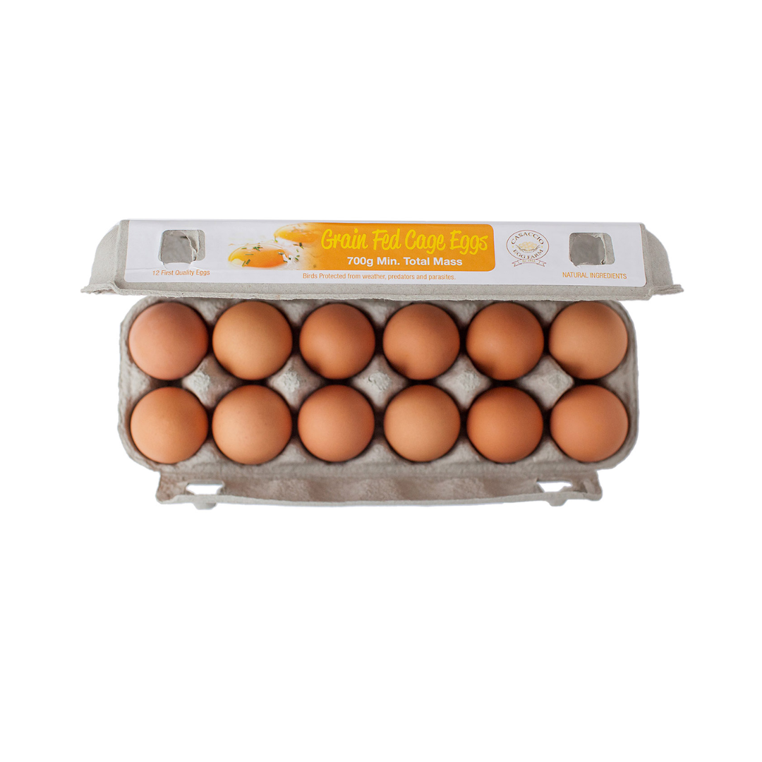 Sunrise/Casaccio Grain Fed Cage Eggs Dozen 700g