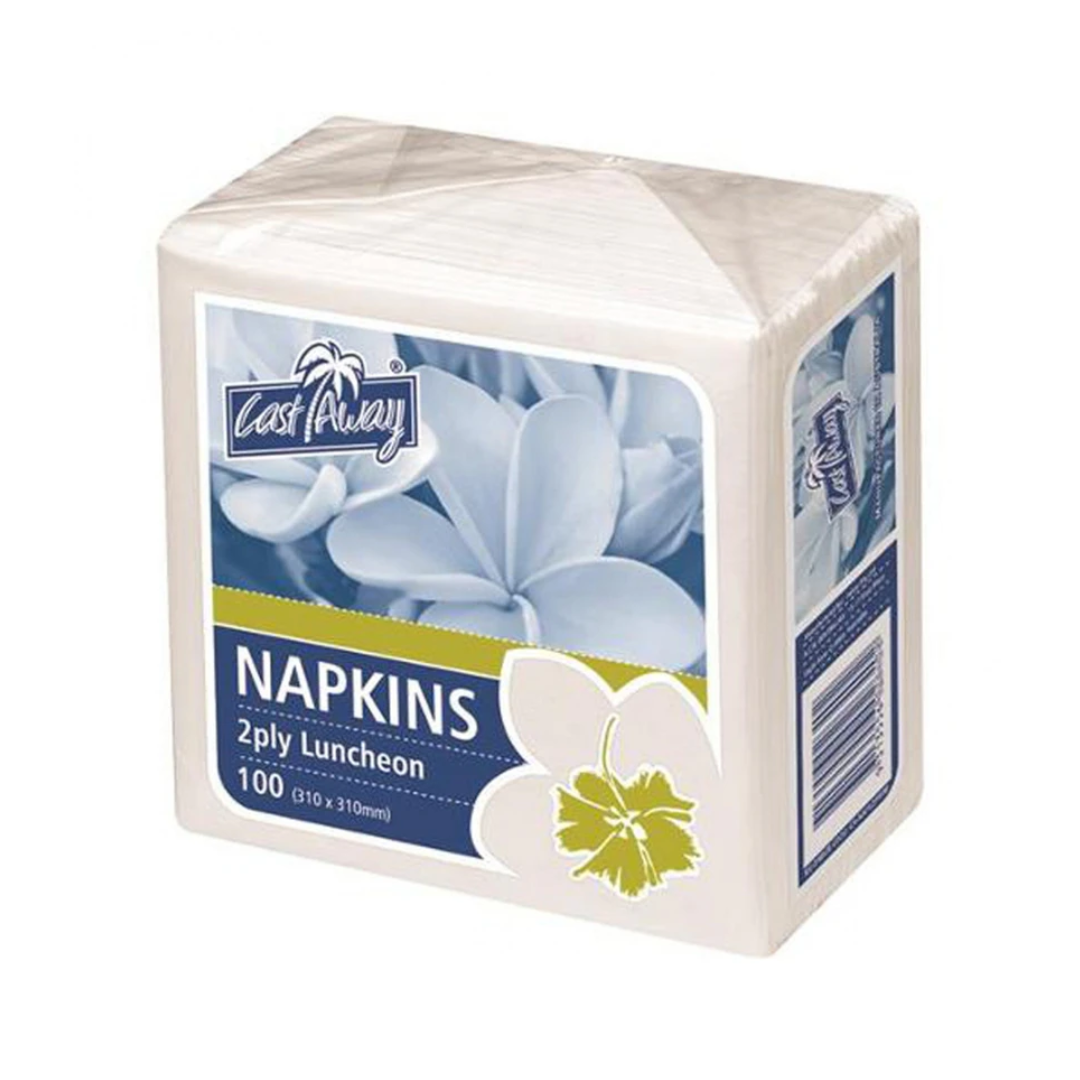 Cast Away White Lunch Serviettes 100Pk