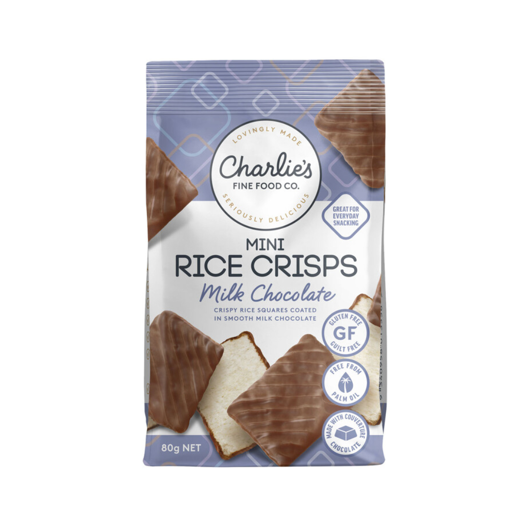 Charlie's Fine Food Co Mini Rice Crisps Milk Chocolate 80g