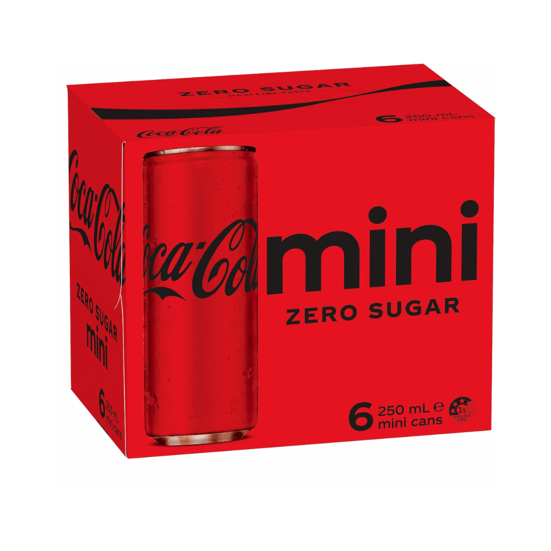 Coca Cola No Sugar Mini 6 x 250ml Cans