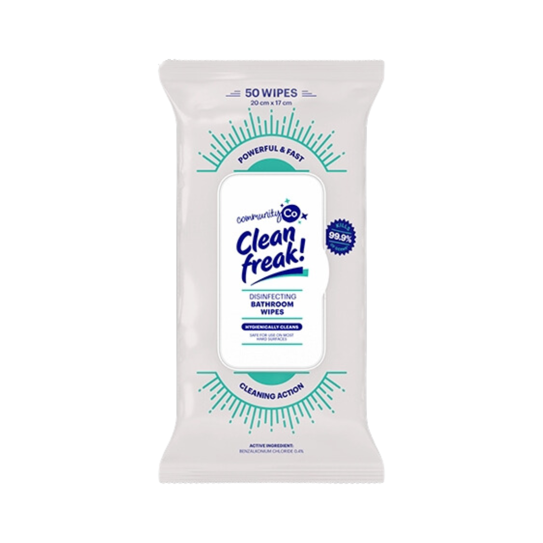 Community Co Clean Freak Bathroom Wipes 50 Pack