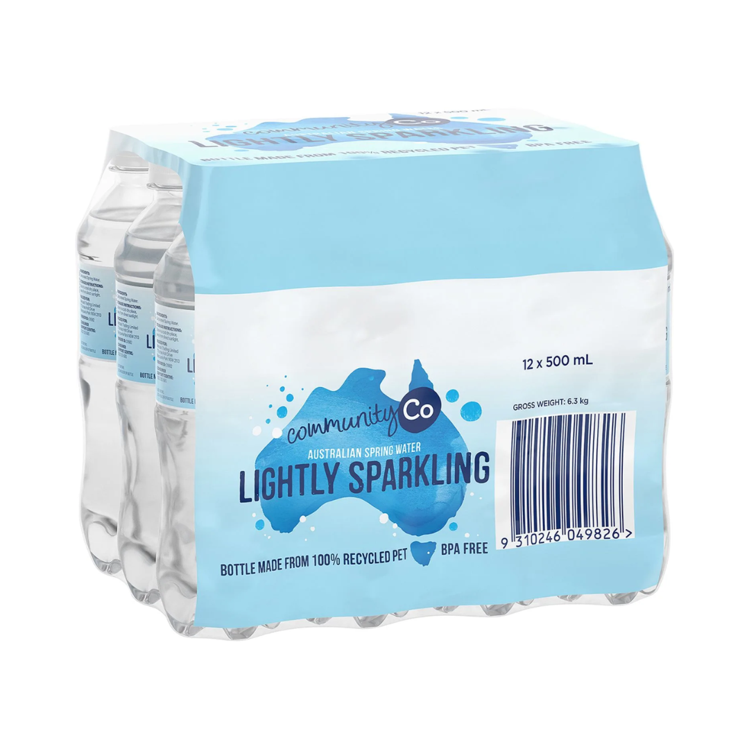 Community Co Crystal Peak Lightly Sparkling Spring Water 500ml x 12