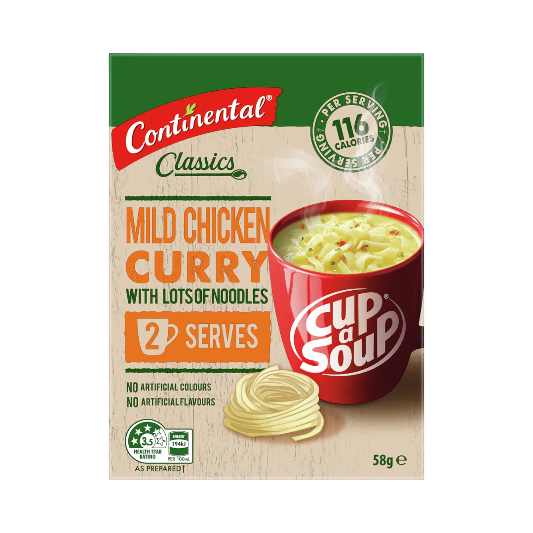 Continental Cup A Soup Mild Chicken Curry With Lots Of Noodles 2 Pack
