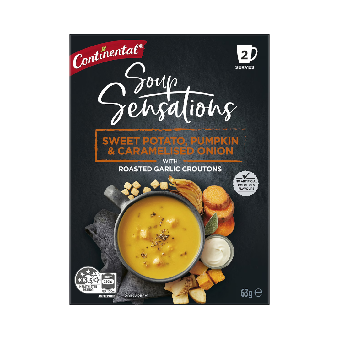 Continental Soup Sensations Harvest Pumpkin & Sour Cream With Croutons 2 Pack 70g