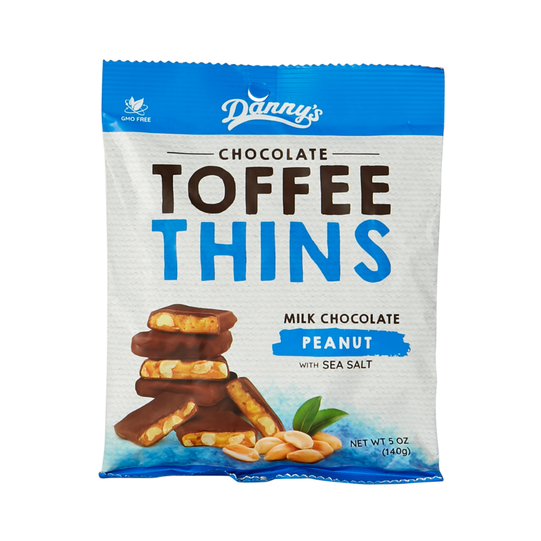 Danny's Toffee Thins Peanut With Sea Salt 140g