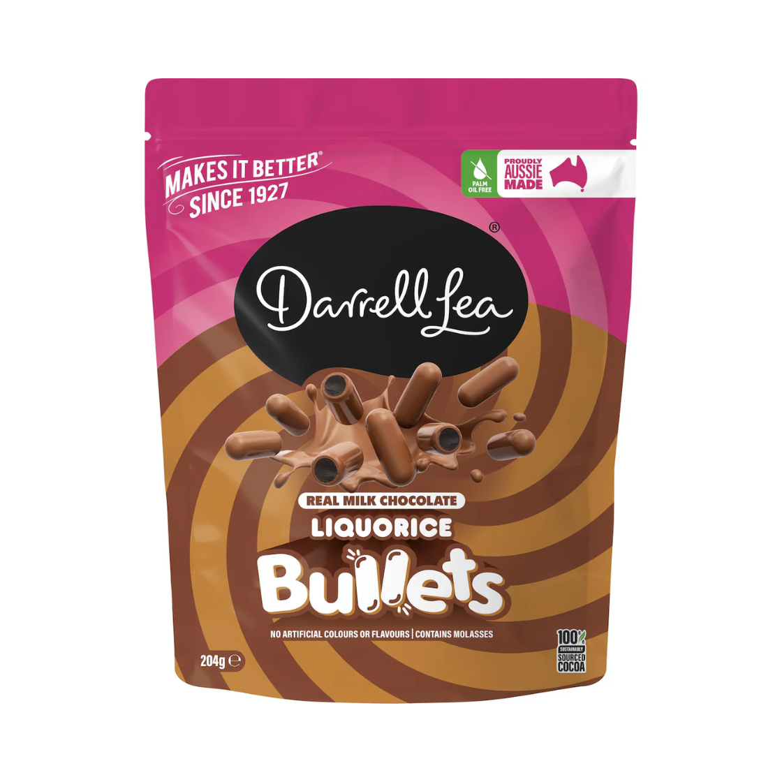 Darrell Lea Bullets Milk Chocolate 204gm