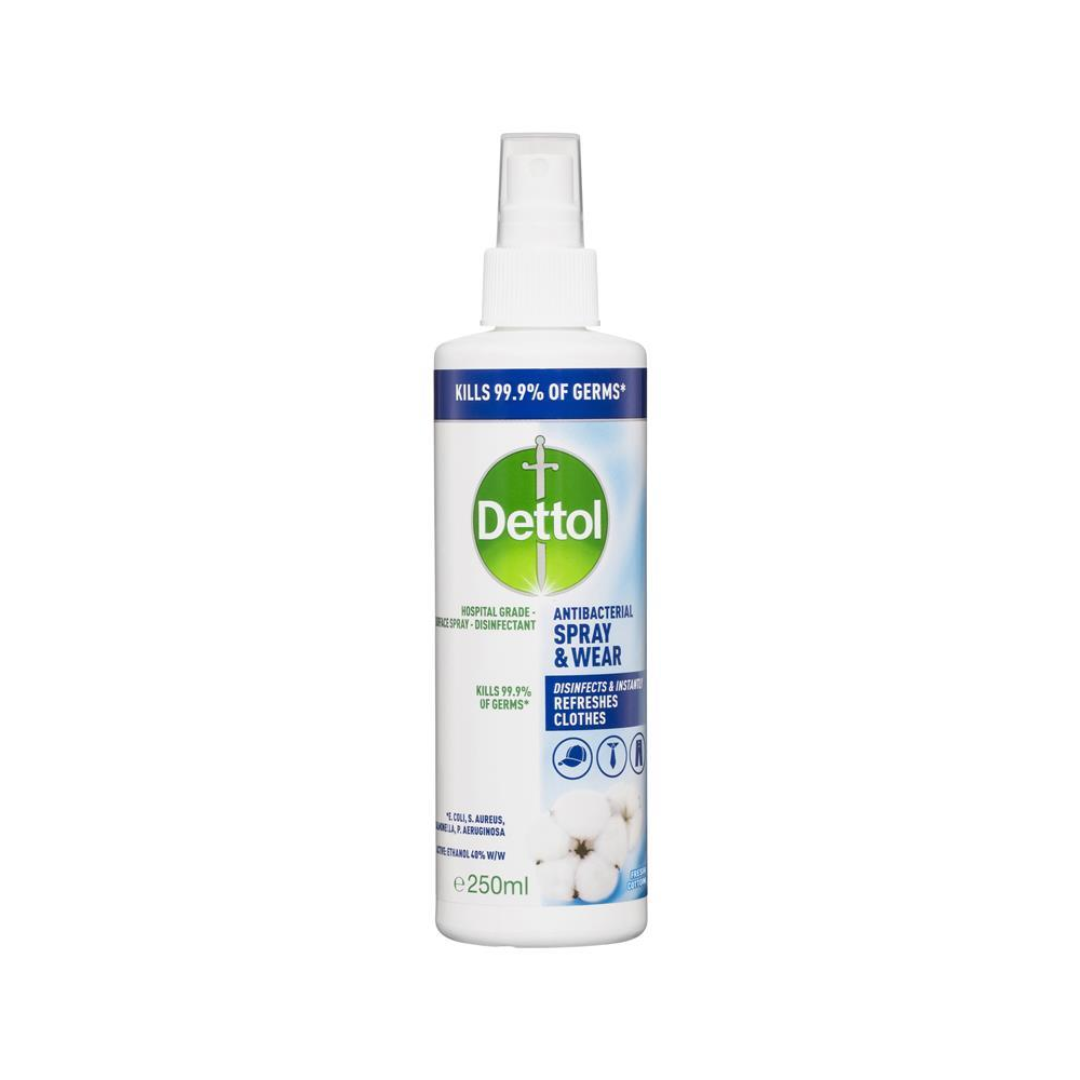 Dettol Antibacterial Spray & Wear Clothes Refresher Fresh Cotton 250ml