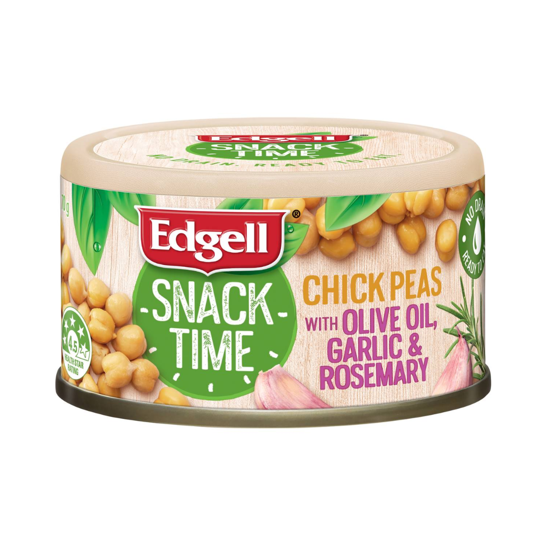 Edgell Snack Time Chick Peas With Olive Oil Garlic & Rosemary 70g