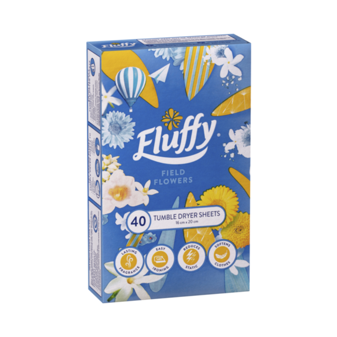 Fluffy Dryer Sheets Field Flowers 40pk