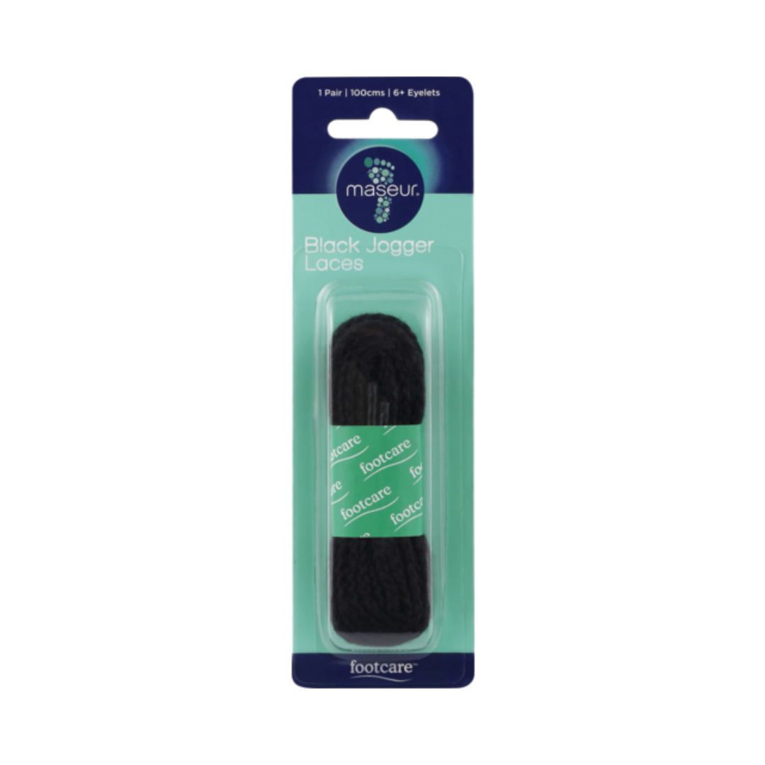 Footcare Black Jogger Laces 100cm