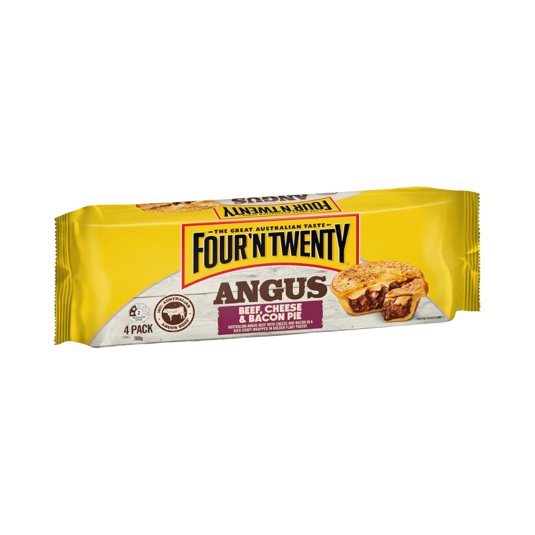 Four 'N Twenty Angus Beef Cheese & Bacon Pies 4 Pack 700g