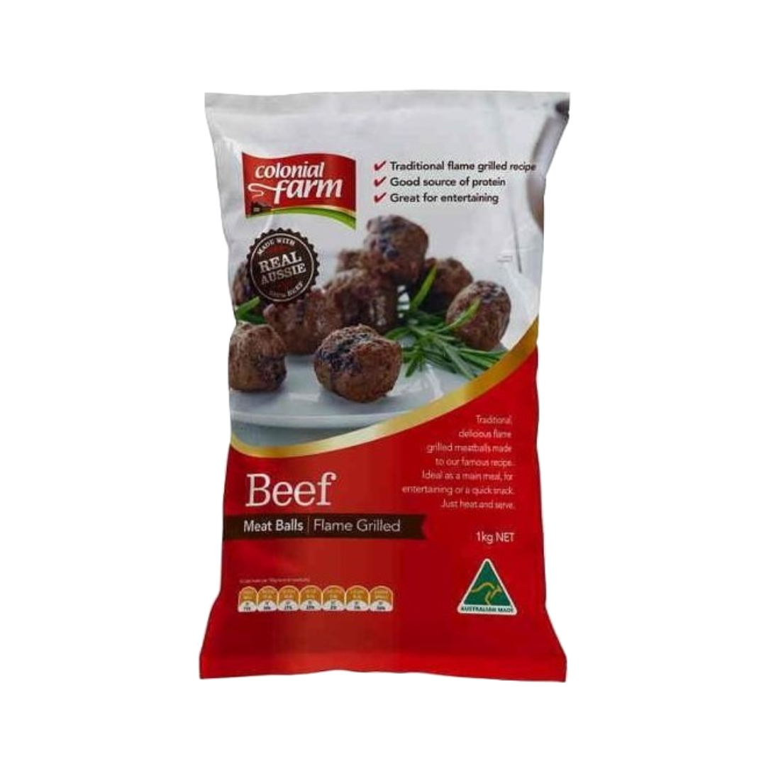 Fully Cooked Beef Meatballs Colonial Farm/Chiko 1kg