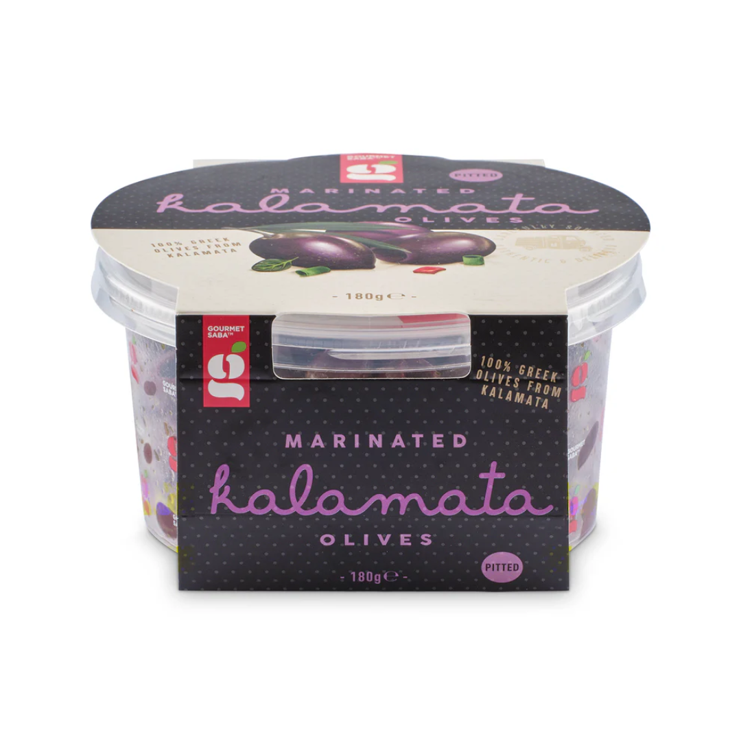 Gourmet Saba Marinated Pitted Kalamata Olives 220g