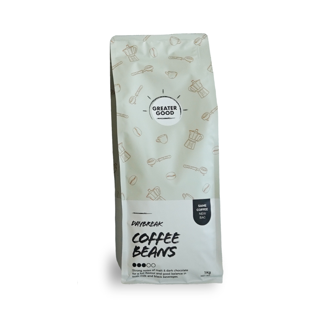 Greater Good Coffee Beans Daybreak Premium Blend Medium Roast 1kg