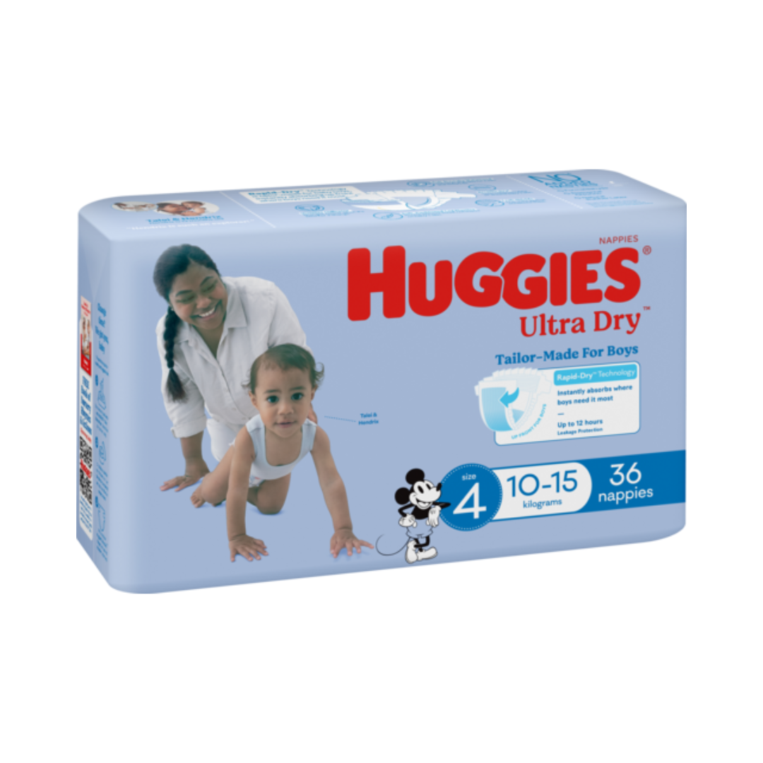 Huggies Ultra Dry Nappy Boy Size 4 10-15kg 36 Pack