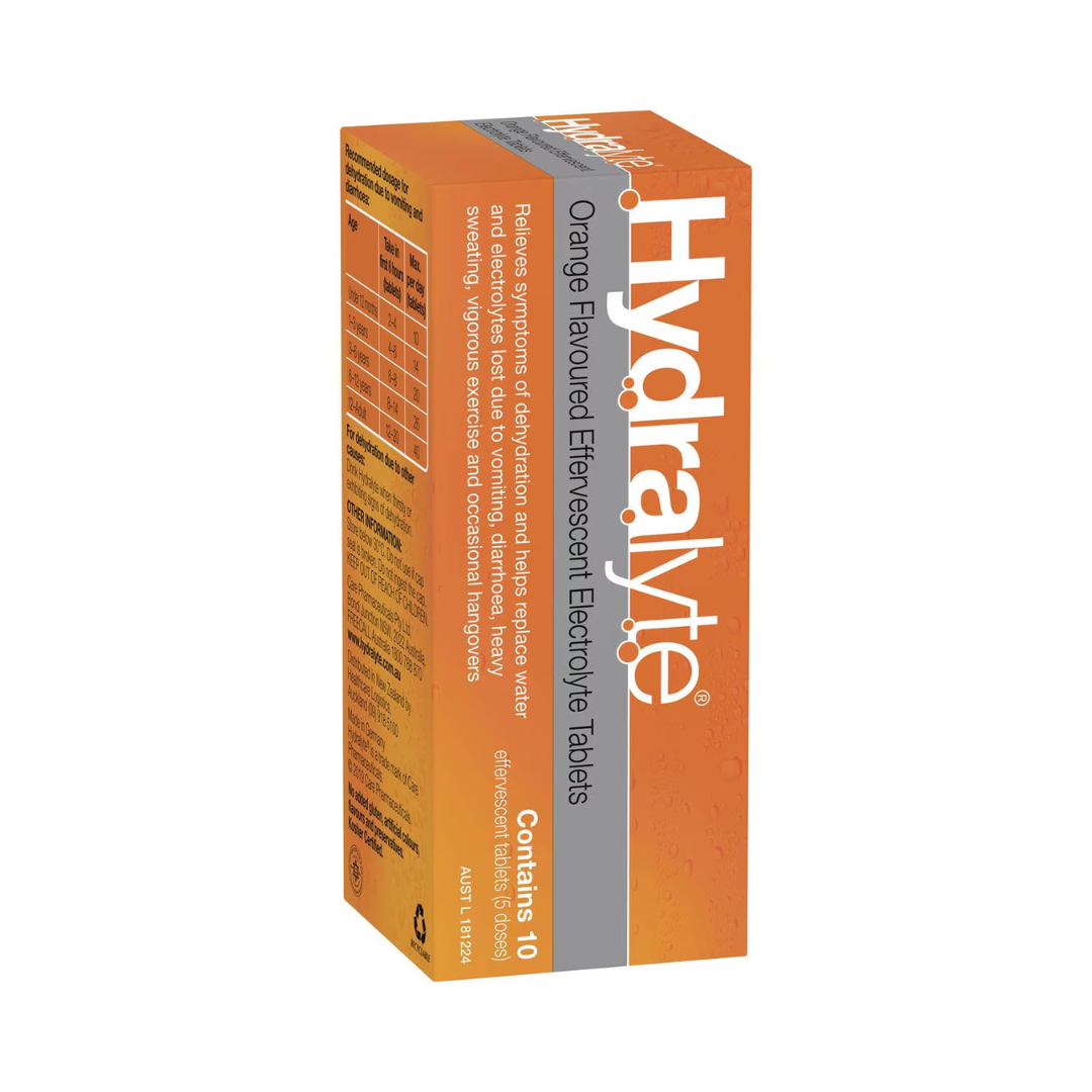 Hydralyte Effervescent Tablets Orange 10 Pack