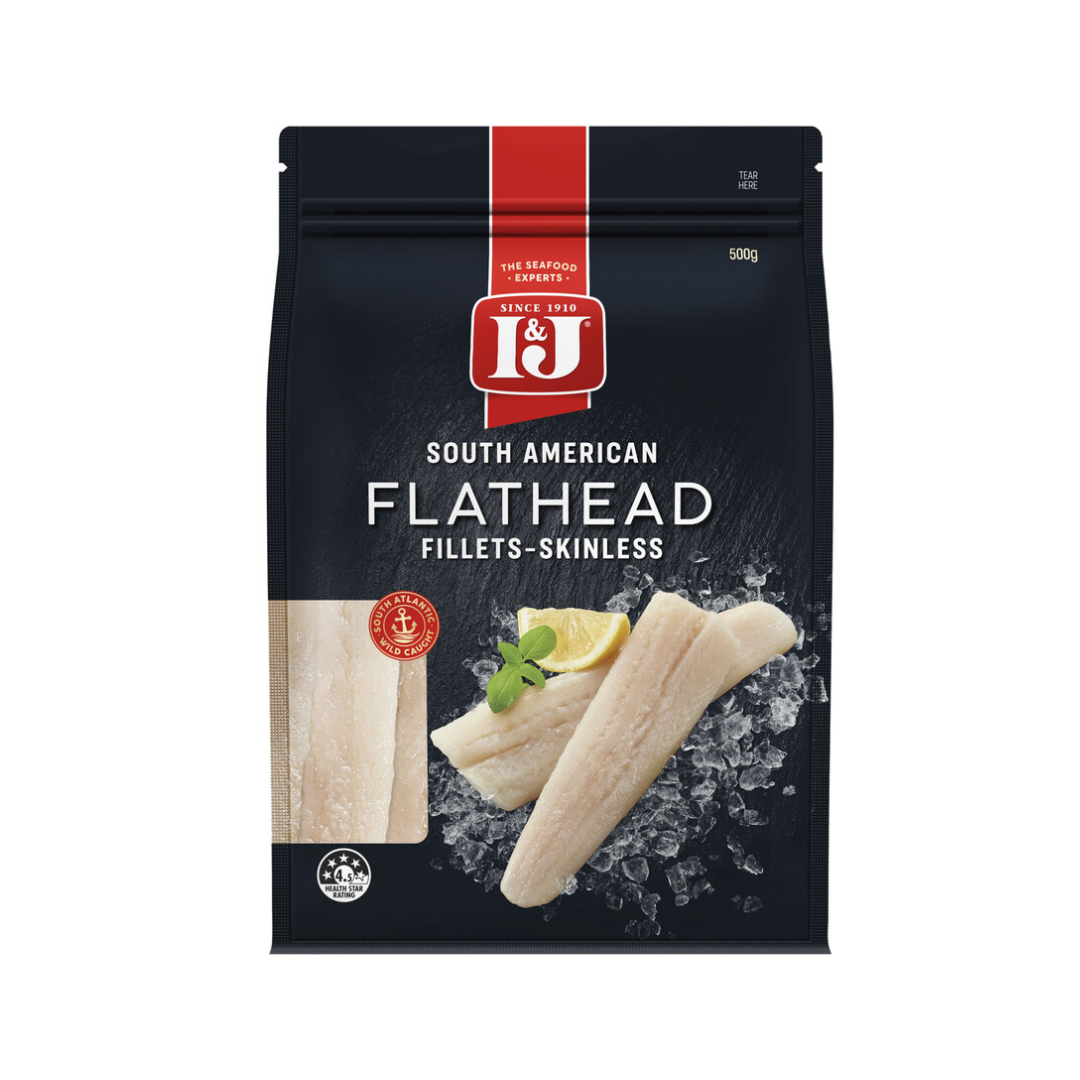 I & J Flathead Fillets Skinless 500g