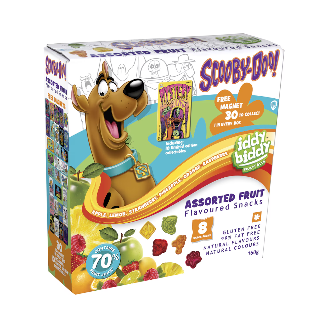 Iddy Biddy Scooby Doo Assorted Fruit Snacks 8 Pack 160g