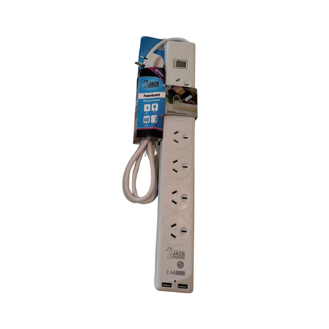 Jack Hamer 6 Outlet Dual USB Powerboard