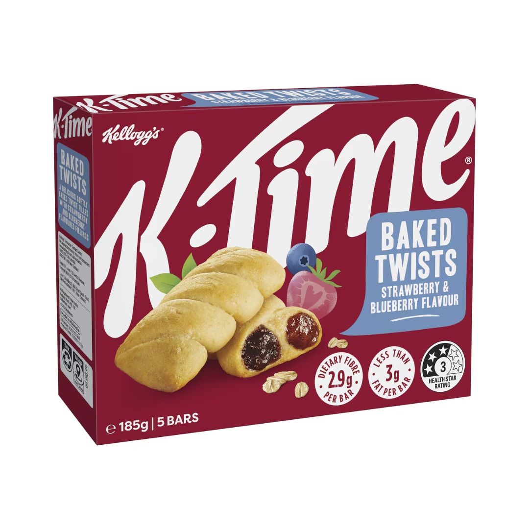 Kellogg's K Time Baked Twist Strawberry & Blueberry 5 Pack