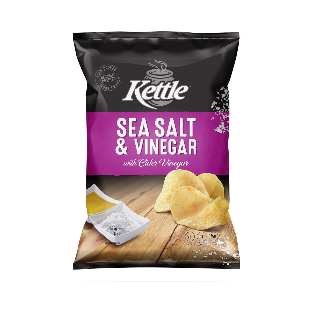 Kettle Sea Salt & Vinegar Chips 165g
