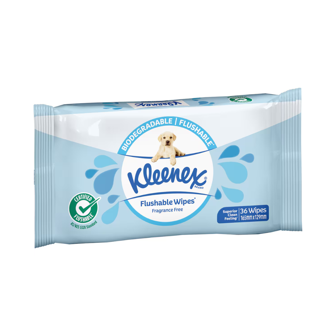 Kleenex Flushable Wipes Unscented 36 Pack