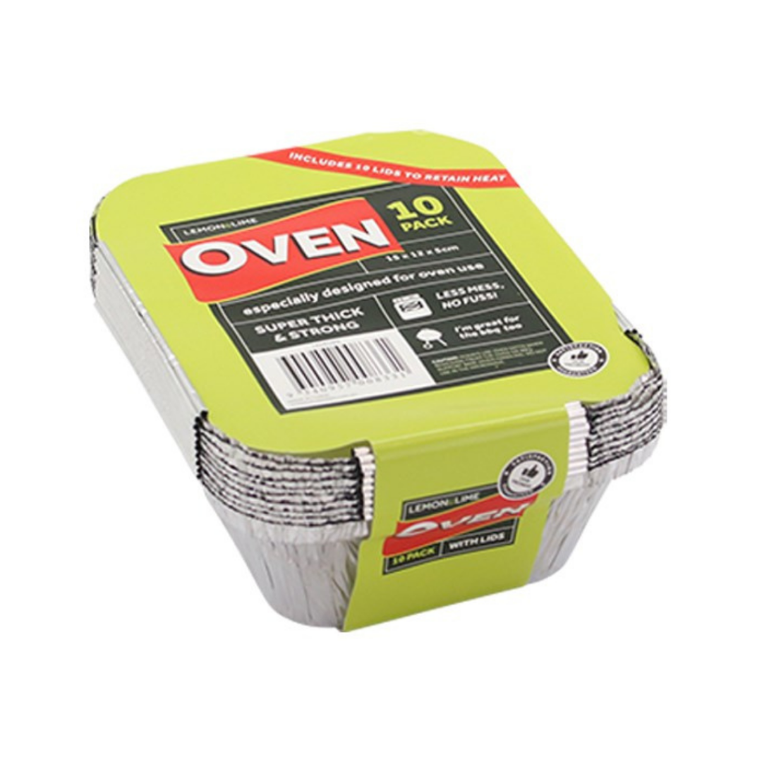 Lemon & Lime Foil Containers 15x12x4.5cm 10 Pack