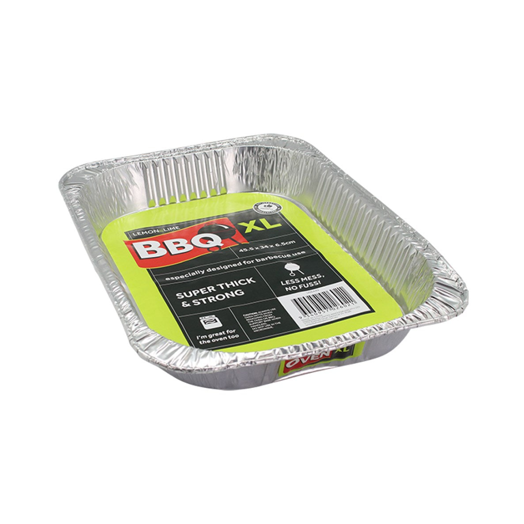 Lemon & Lime Foil Tray 45.5x34x6.5cm 5 Pack No Lids