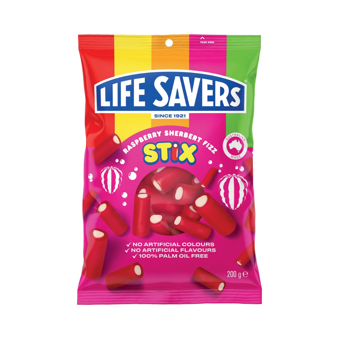 Life Savers Raspberry Sherbert Fizz Stix 200g
