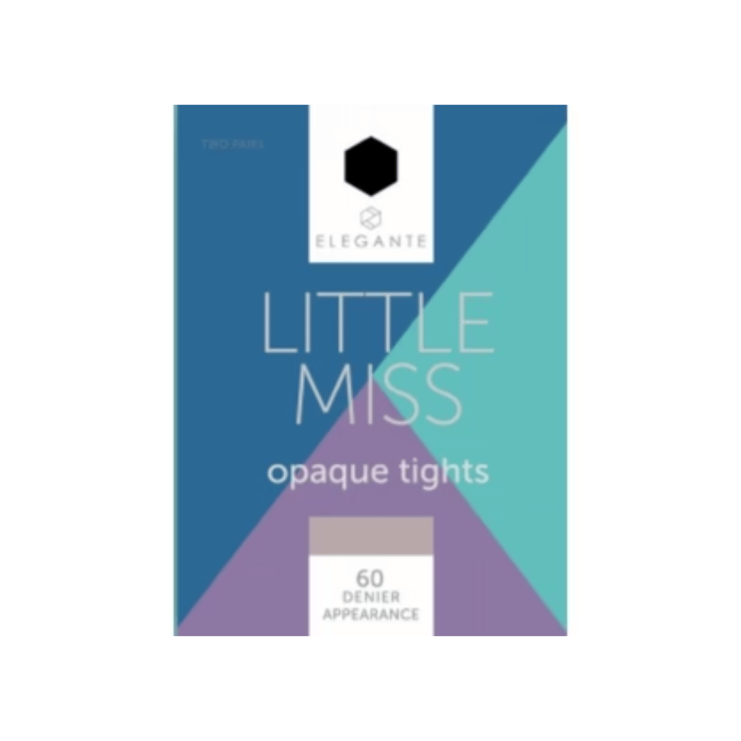 Elegante Little Miss Opaque 60D Tights 2pk Black 11/12yr