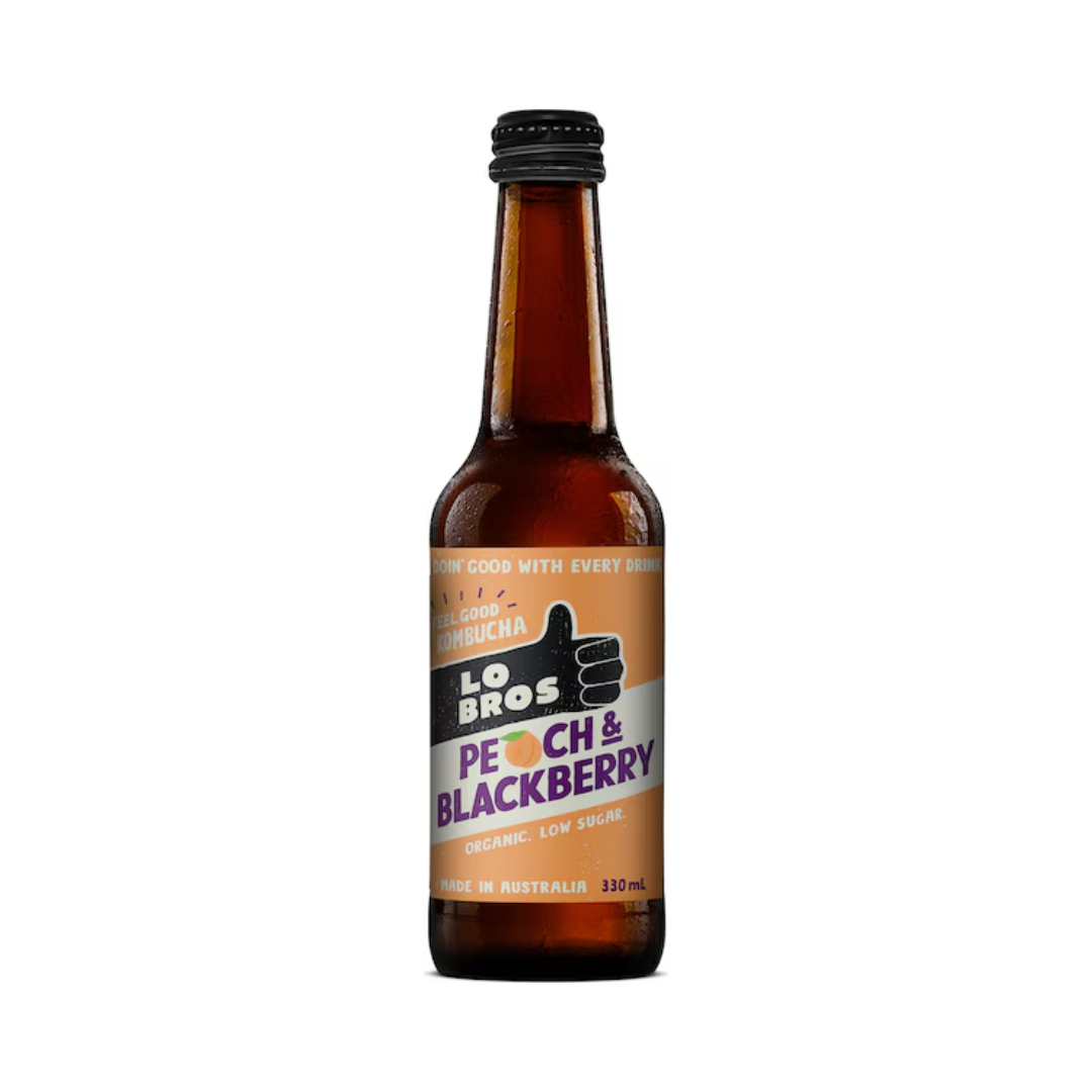 Lo Bros Kombucha Peach & Blackberry 330ml