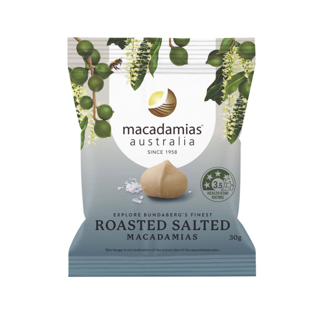 Macadamias Australia Nuts Roasted Salted 30g