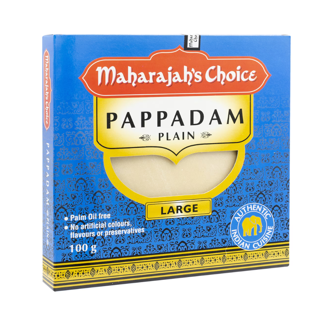 Maharajah's Choice Large Plain Pappadams 100g