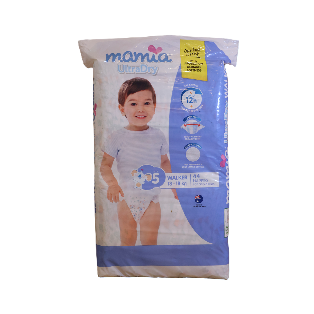 Mamia Ultra Dry Nappies Walker Size 5 13-18kg 44 Pack