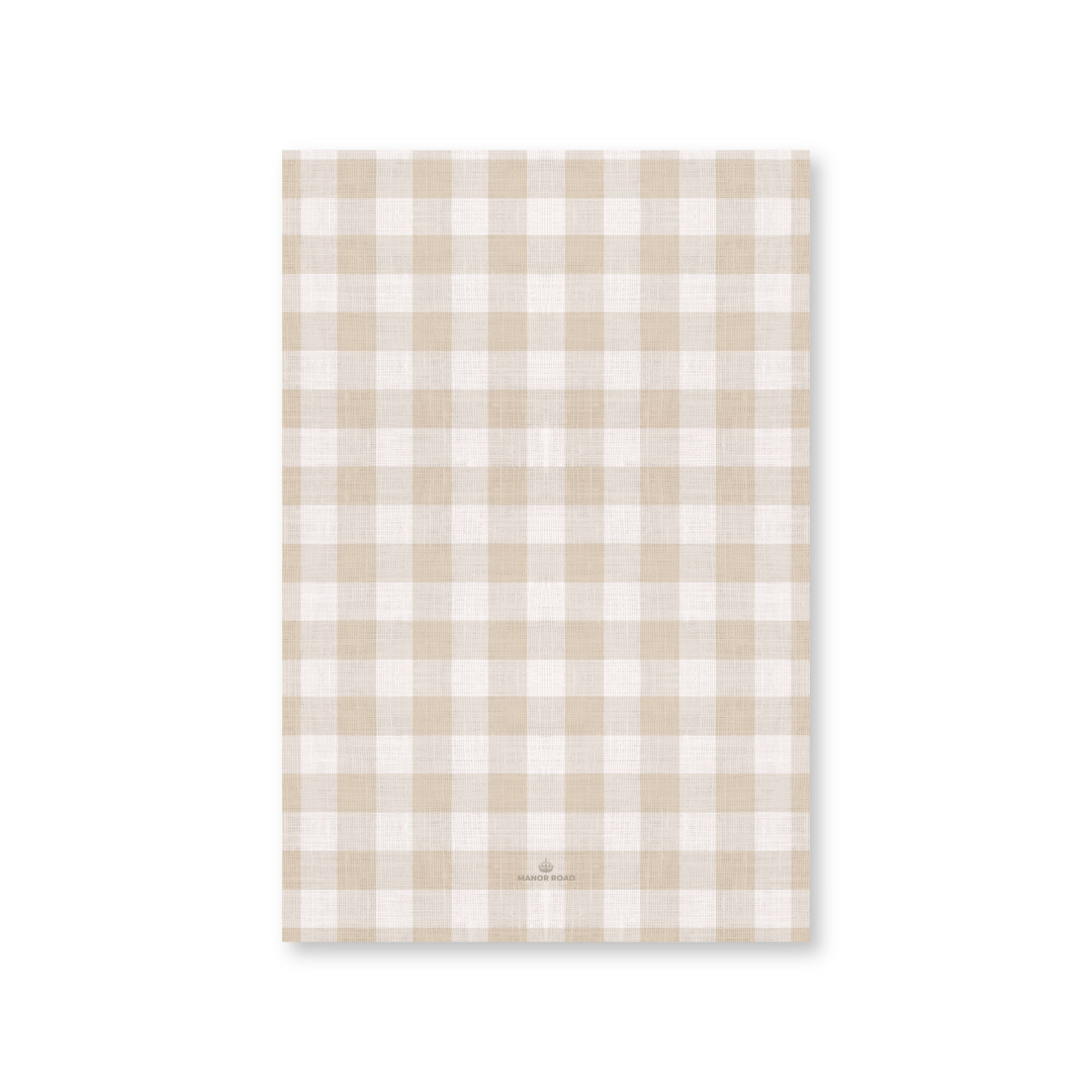 Manor Road Microfibre Tea Towel Gingham Natural