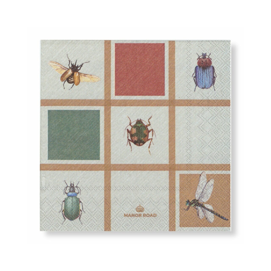Manor Road Serviette Cocktail Beetles & Bugs
